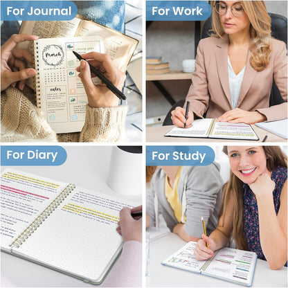 Taja Lined Spiral Journal Notebook for Women & Men, 140 Pages, College Ruled Hardcover Notebook for Work & Note Taking, Journals for Writing, A5(5.7" x 7.9") - Green