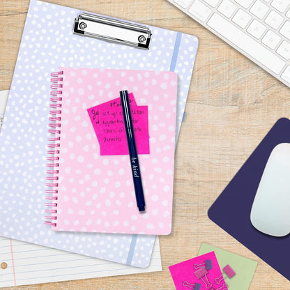 Steel Mill & Co Cute Clipboard Folio with Refillable Lined Notepad and Interior Storage Pocket, Floral Padfolio for Work, Garden Blooms Cream