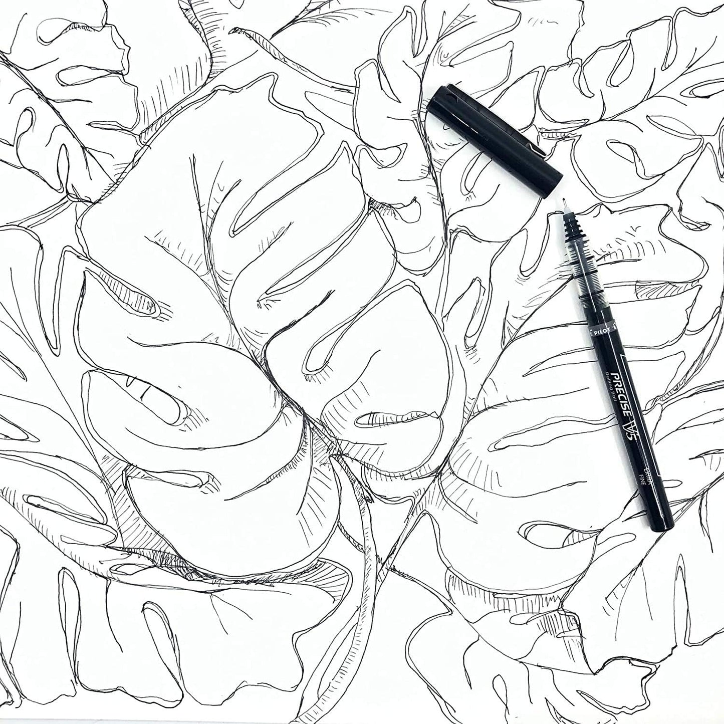 PILOT Precise V5 Rolling Ball Pen Extra Fine Point 0.5mm, 5 Black and 5 Blue Liquid Ink Rollerball Pens. pack of 10