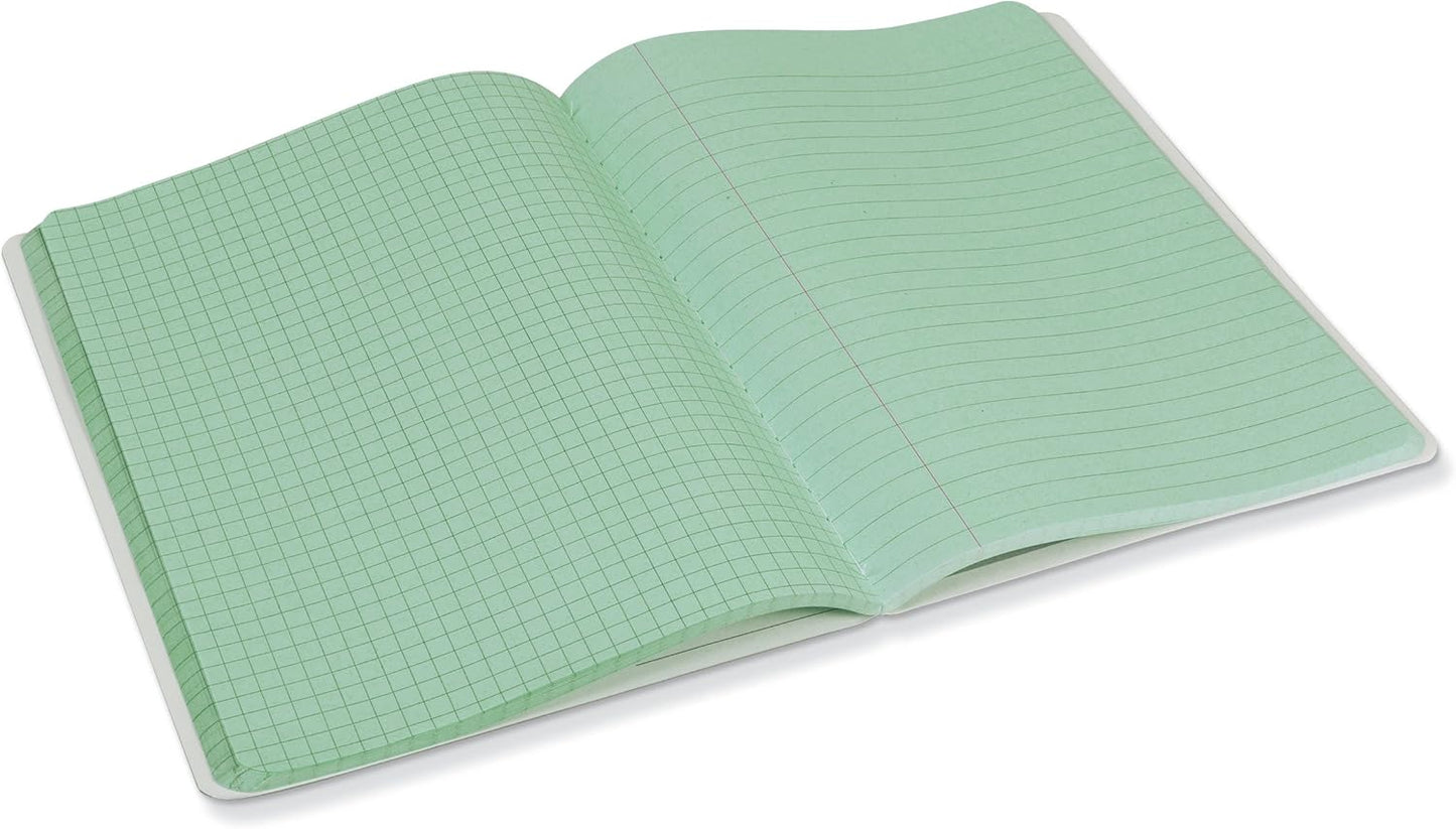 Pacon Dual Ruled Composition Book, Green, 1/4" Grid & 3/8" Wide Ruled 9-3 ⁄4" x 7-1⁄2", 100 Sheets