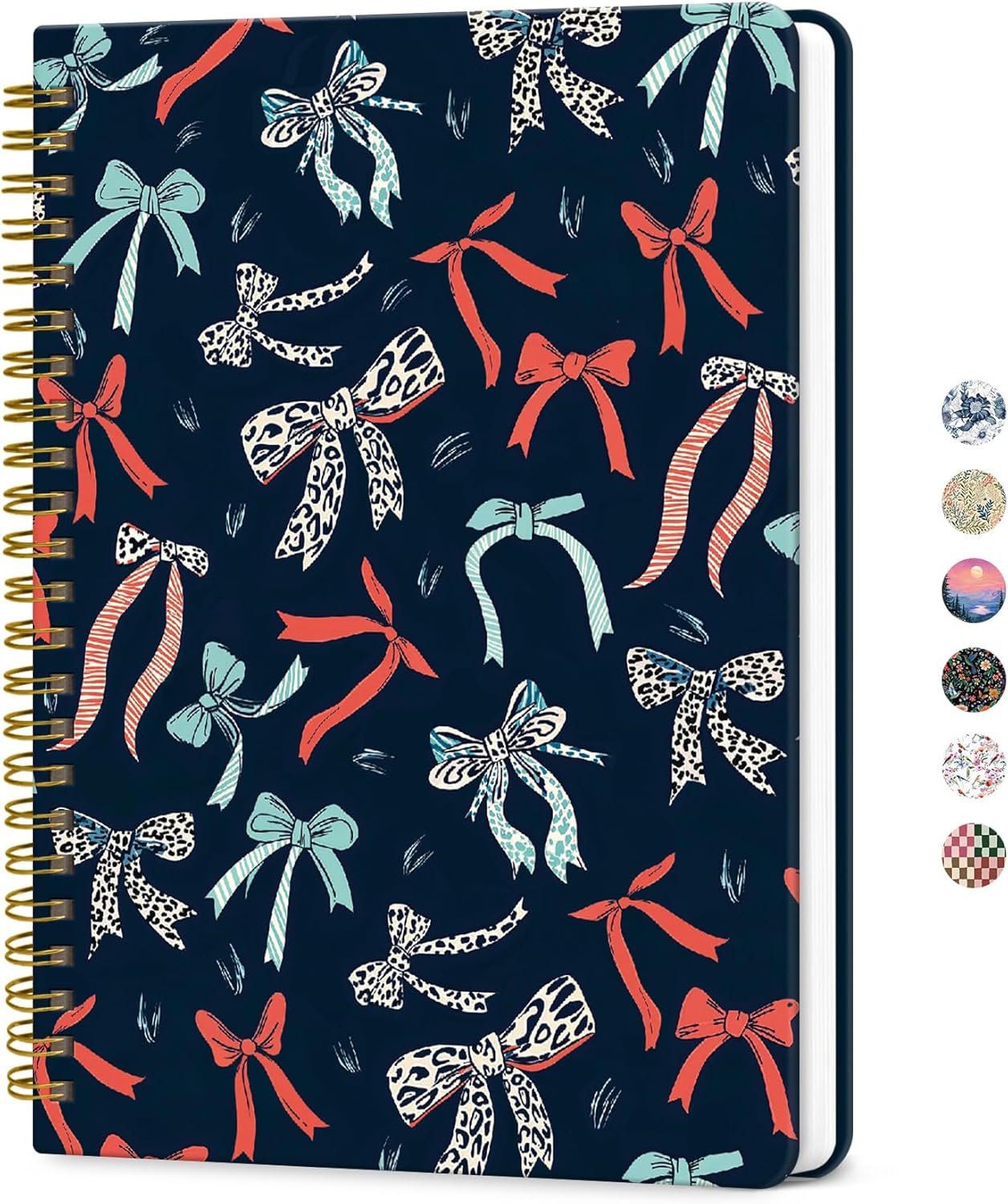 ZOTIA Lined Spiral Journal for Women, A5 Cute Hardcover College Ruled Notebook for Work, School & Note Taking, Aesthetic Writing Journal, 140 Pages (5.8" x 8.3"), Blue Floral
