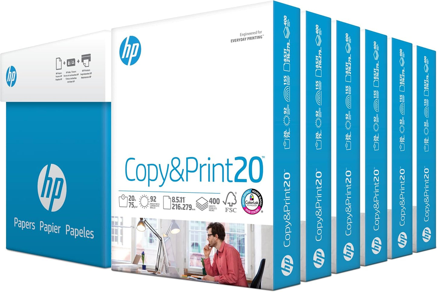 HP Printer Paper | 8.5 x 11 Paper | Copy &Print 20 lb | 1 Ream Case - 500 Sheets| 92 Bright | FSC Certified | 200060