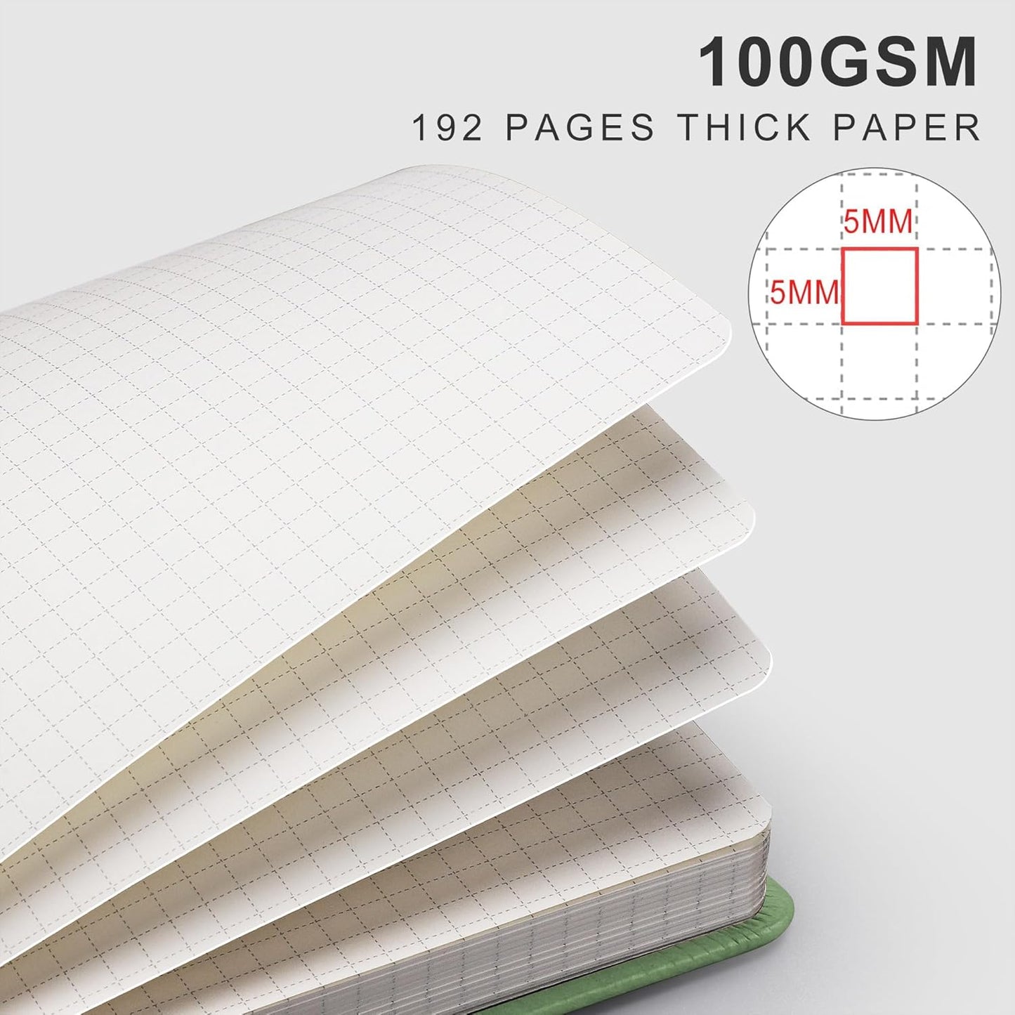 EMSHOI A4 College Ruled Notebook, Large 8.3" x 11.7", 192 Pages 100GSM Ink-Proof Faux Leather Hardcover Lay-Flat Lined Journal for Office School Work Writing, Black
