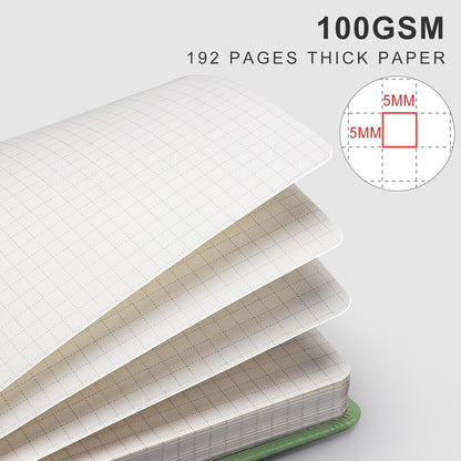 EMSHOI A4 College Ruled Notebook, Large 8.3" x 11.7", 192 Pages 100GSM Ink-Proof Faux Leather Hardcover Lay-Flat Lined Journal for Office School Work Writing, Black