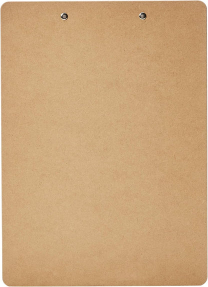 Amazon Basics Hardboard Office Clipboard, Low-Profile, Letter Size, 9" x 12.5", Brown, 6-Pack