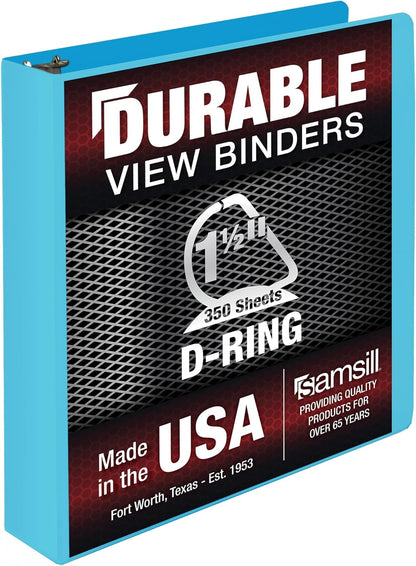 Samsill Durable 4 inch 3 Ring Binder, D Ring Binder, 100% Recycled Chipboard, Black, 2 Pack