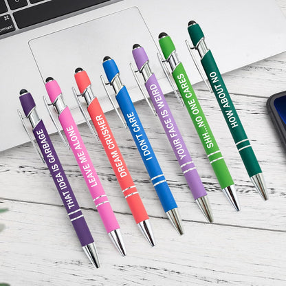 PASISIBICK 3.86 in Blue Ink Refills for Ballpoint Pen with Stylus Tip, Soft Touch Click Pen, 2 in 1 Metal Pens, Medium Point(Pack of 40)