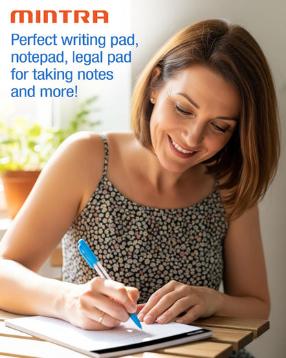 Mintra Office White Legal Pads – Ruled Notepads and Micro-Perforated Sheets, Ideal for Writing, Note-Taking & Creativity, Office, or Professional Use, Basic Pad 6 pack, 8.5"x11" (Narrow Ruled)