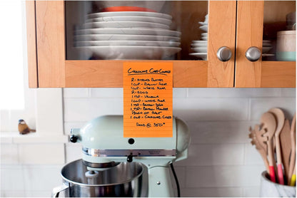 Post-it Super Sticky Lined Notes, 4 Sticky Note Pads, 5 x 8 in., School Supplies, Office Products, Sticky Notes for Vertical Surfaces, Monitors, Walls and Windows, Energy Boost Collection