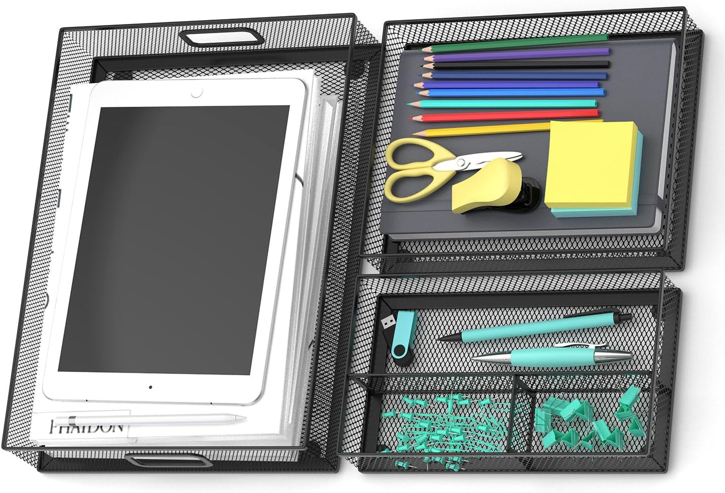 Desk Drawer Organizer, Office Desk Organizer Tray with 5 Dividers, Pen Pencil Drawer Organizer for Office Supplies, Desktop, Bathroom, Kitchen, Makeup, Vanity