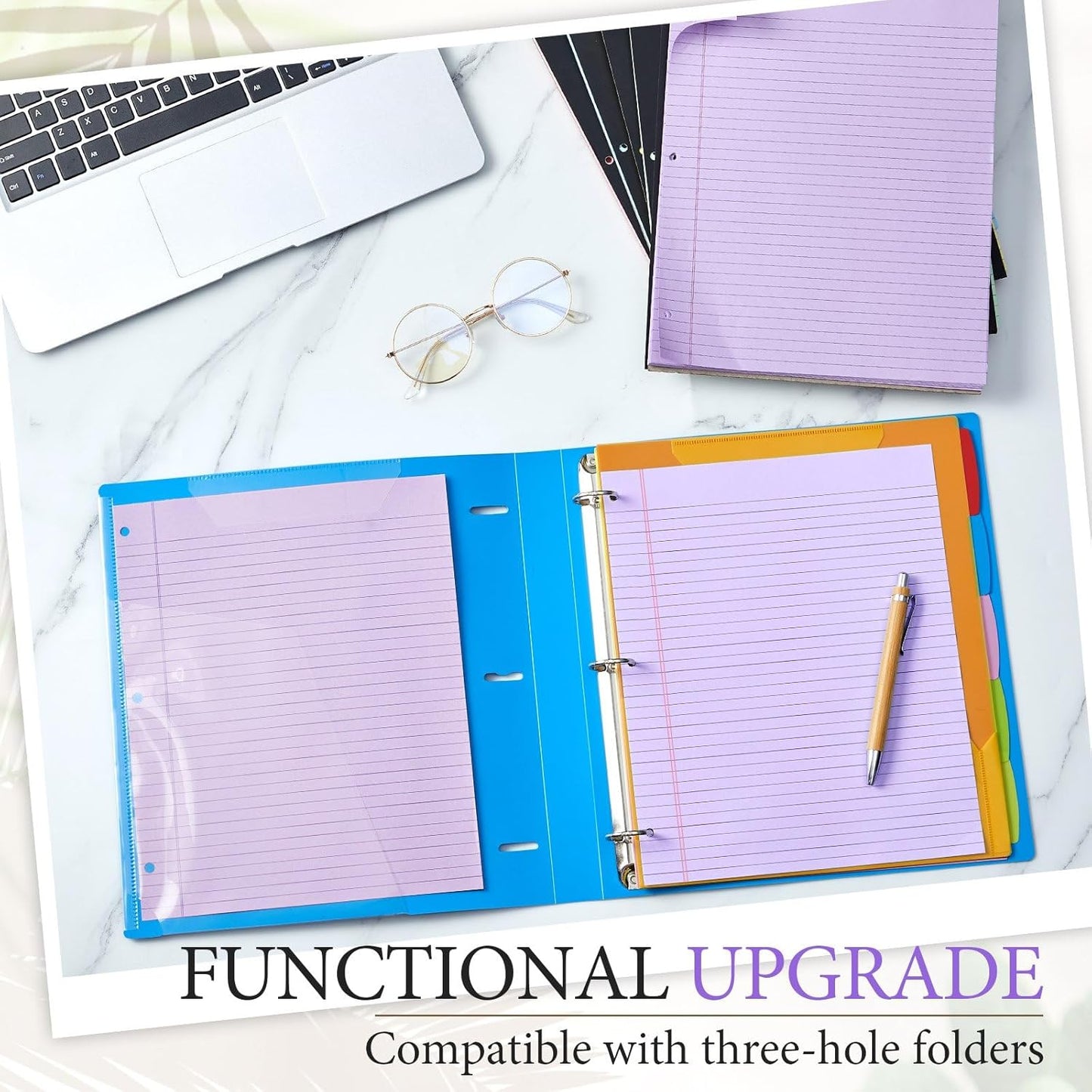 MotiMind 10 Pack 8.5" x 11" Top Spiral Notebook with 3 Hole Punched Morandi Colors Legal Pads College Ruled Notepad 50 Sheets Hard Cardboard Paper Wirebound Notepad for Office School Business