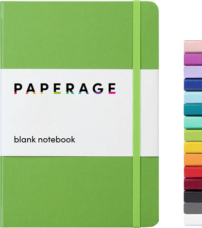 PAPERAGE Lined Journal Notebook, (Black), 160 Pages, Medium 5.6 in x 8 in - 100 GSM Thick Paper – Hardcover Journaling Notebook for Work, School & Note Taking