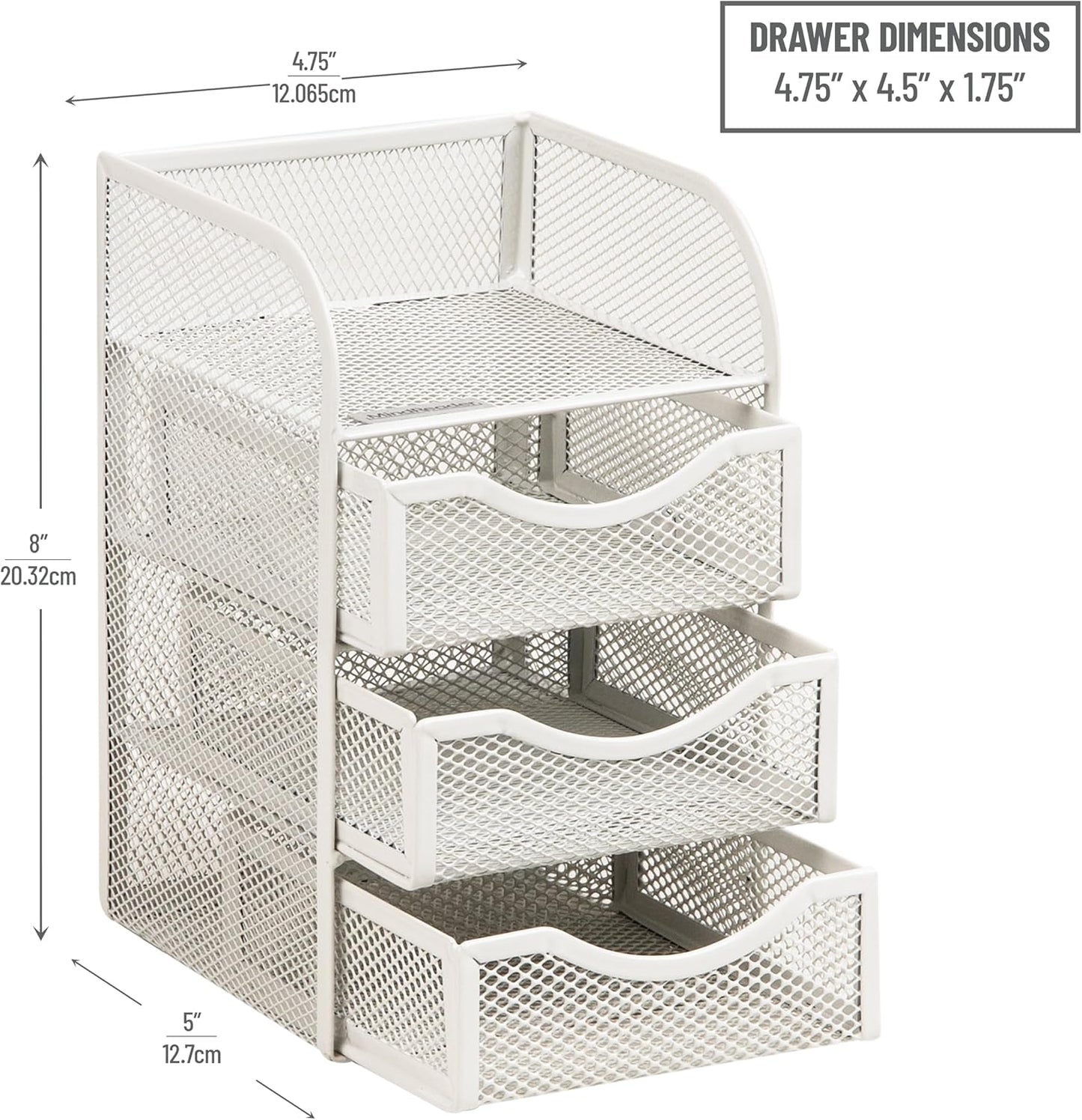 Mind Reader Desktop Accessory Storage, Paper Binder Clip Basket, Workspace, Office, Metal Mesh, 4.75"L x 5"W x 8"H, Black