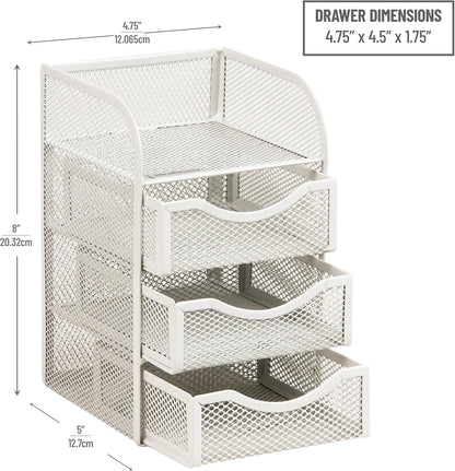 Mind Reader Desktop Accessory Storage, Paper Binder Clip Basket, Workspace, Office, Metal Mesh, 4.75"L x 5"W x 8"H, Black
