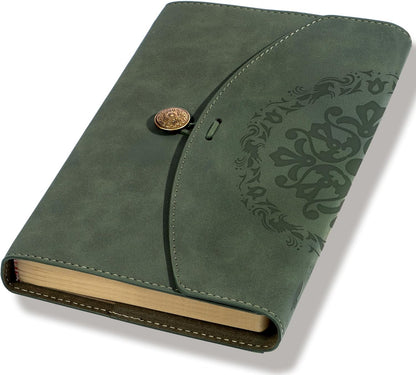 MINICAGIE Journal Notebook for Men Women Gifts Hardcover Leather Mens Journals for Writing 288 Pages 100 Gsm Paper Thick Journaling Notebooks for Work Diary, 5.7x8.3 In, Blue