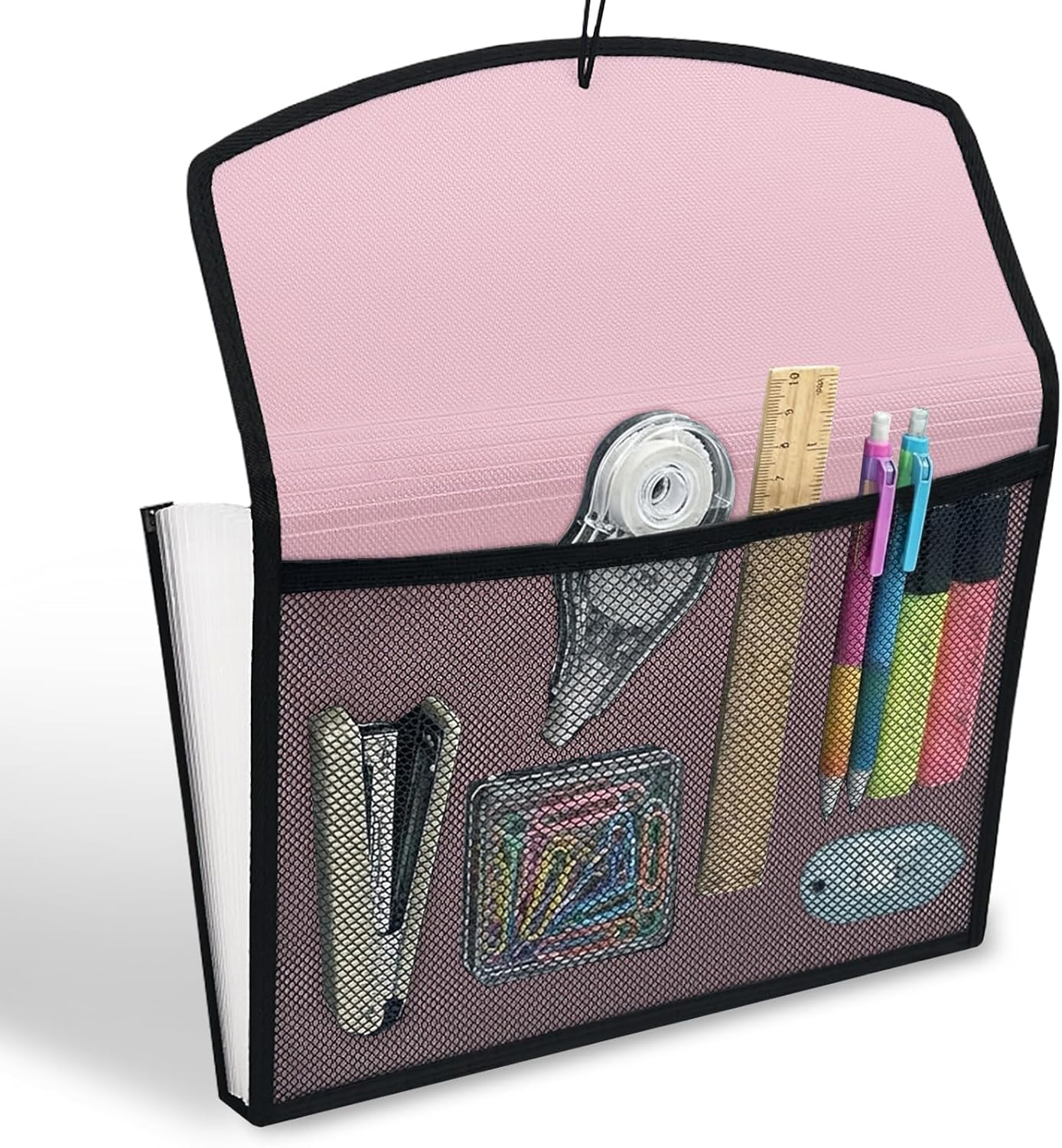 H4D 13-Pocket Accordion File Organizer with Mesh Pocket, Expanding File Folder with Tabs, Expandable Document Organizer for Home Office School, Letter Size, Teal