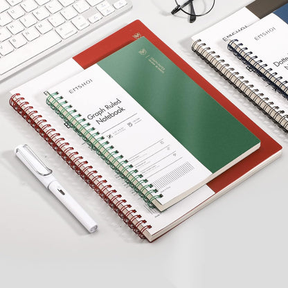 EMSHOI Dotted Journal Spiral Notebook 5.7" x 8.22" - 4 Pack 640 Pages 100gsm Thick Paper, A5 Dot Grid Notebook, Plastic Hardcover Dotted Notebook for Journaling Writing