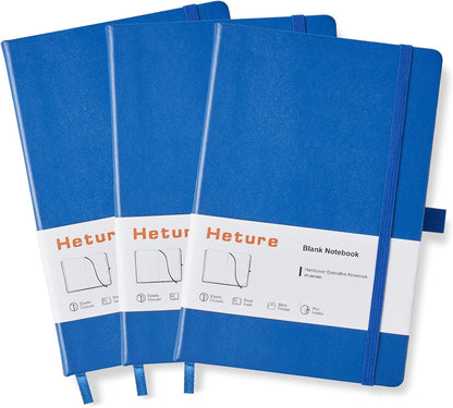 Heture Hardcover Notebooks, A5 Lined Journals Notebook for Writing 160 Pages, 8.2 x 5.5 inch, Classic Ruled Notebooks for College/Work/Travel (Lined-3 Pack, Black)