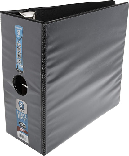 Wilson Jones 3 Ring Binder 4 Inch, Ultra Duty D-Ring View Binder with Extra Durable Hinge, Customizable, Black (W86641)