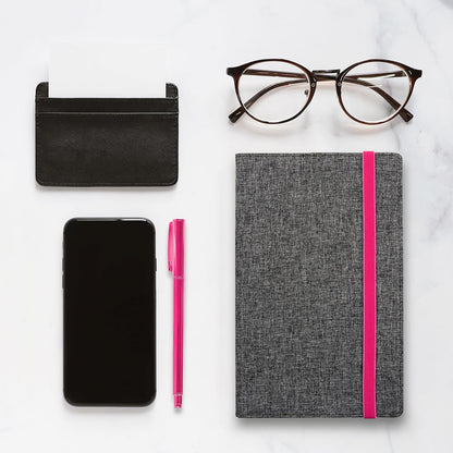 Samsill Large Hardcover Notebook, 240 Lined Notebook Pages, Black, 7.5 x 10 Inch