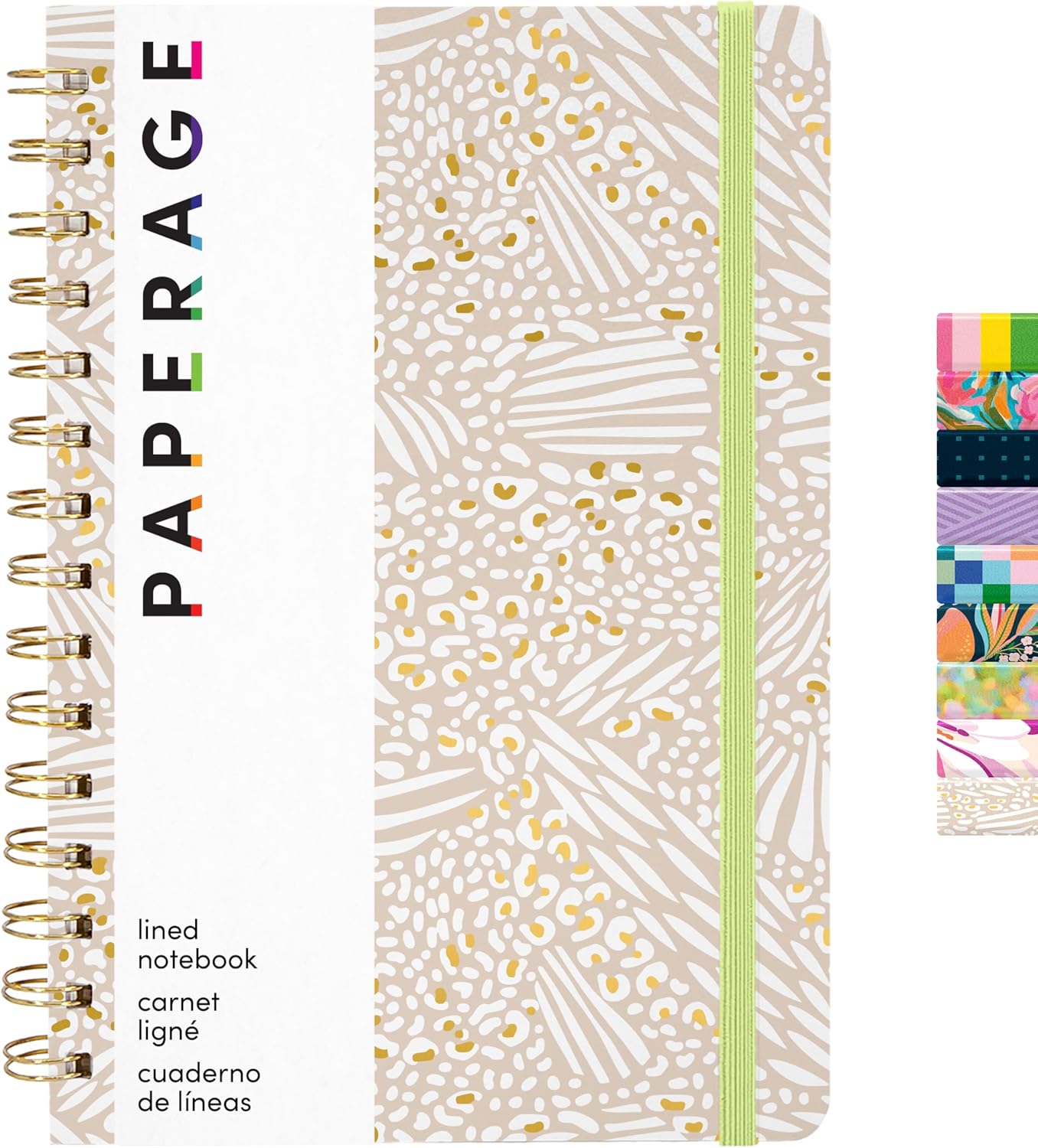 PAPERAGE Lined Spiral Journal Notebook, (Black), 160 Pages, Hardcover Journal for Women & Men, Medium 5.5 in x 8 in - 100 GSM, Thick Paper, Spiral Notebook for Work, School & Journaling