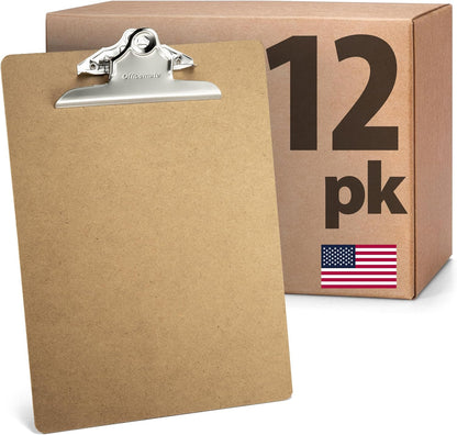 Officemate Recycled Wood Clipboard, Letter Size, 9" x 12.5" with 6" Clip, 3 Pack (83133),Brown