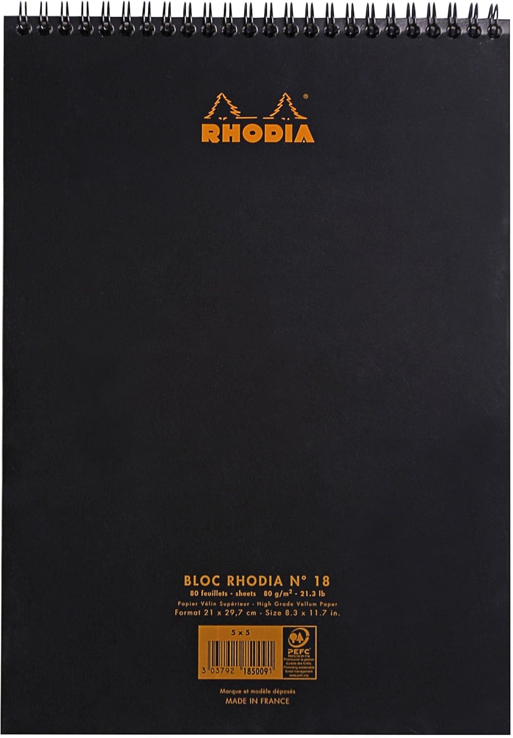 Rhodia Wirebound Pad 8.25x11.75, Lined, Orange