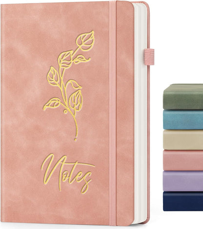 Lined Journal Notebook for Women Men, A5 Hardcover Leather Journals for Writing, 200 Pages Thick Paper, Daily Journal Notebook for Work, School, Note Taking, Business, Travel, College Ruled