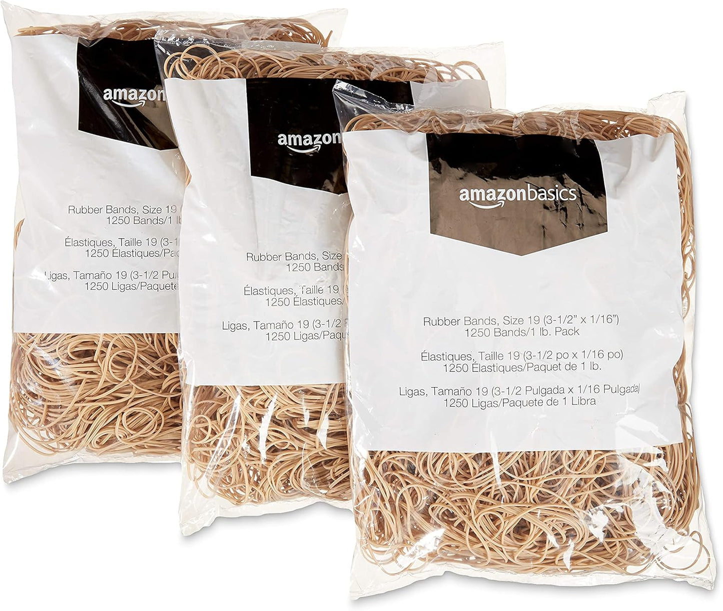 Amazon Basics Assorted Size and Color Rubber Bands, Strong Elastic Stretch Office Supplies, 0.5 lb. Variety Assortment
