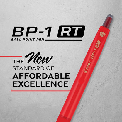 Pilot BP-1RT Advanced Ink, Retractable Ballpoint Blue Ink Pens, Medium Point, Dozen Box, 1mm