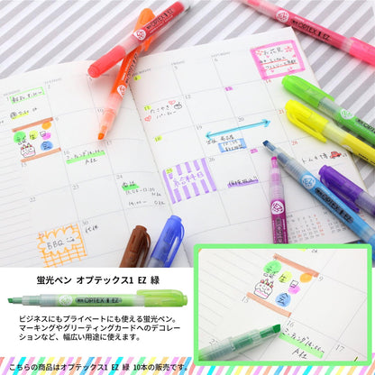 Zebra B-WKS11-E Optex 1 Highlighter, EZ, Brown, 10 Pieces