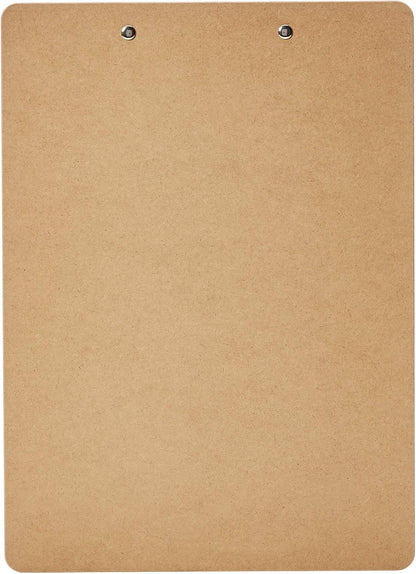 Amazon Basics Hardboard Office Clipboard, Low-Profile, Letter Size, 9" x 12.5", Brown, 6-Pack