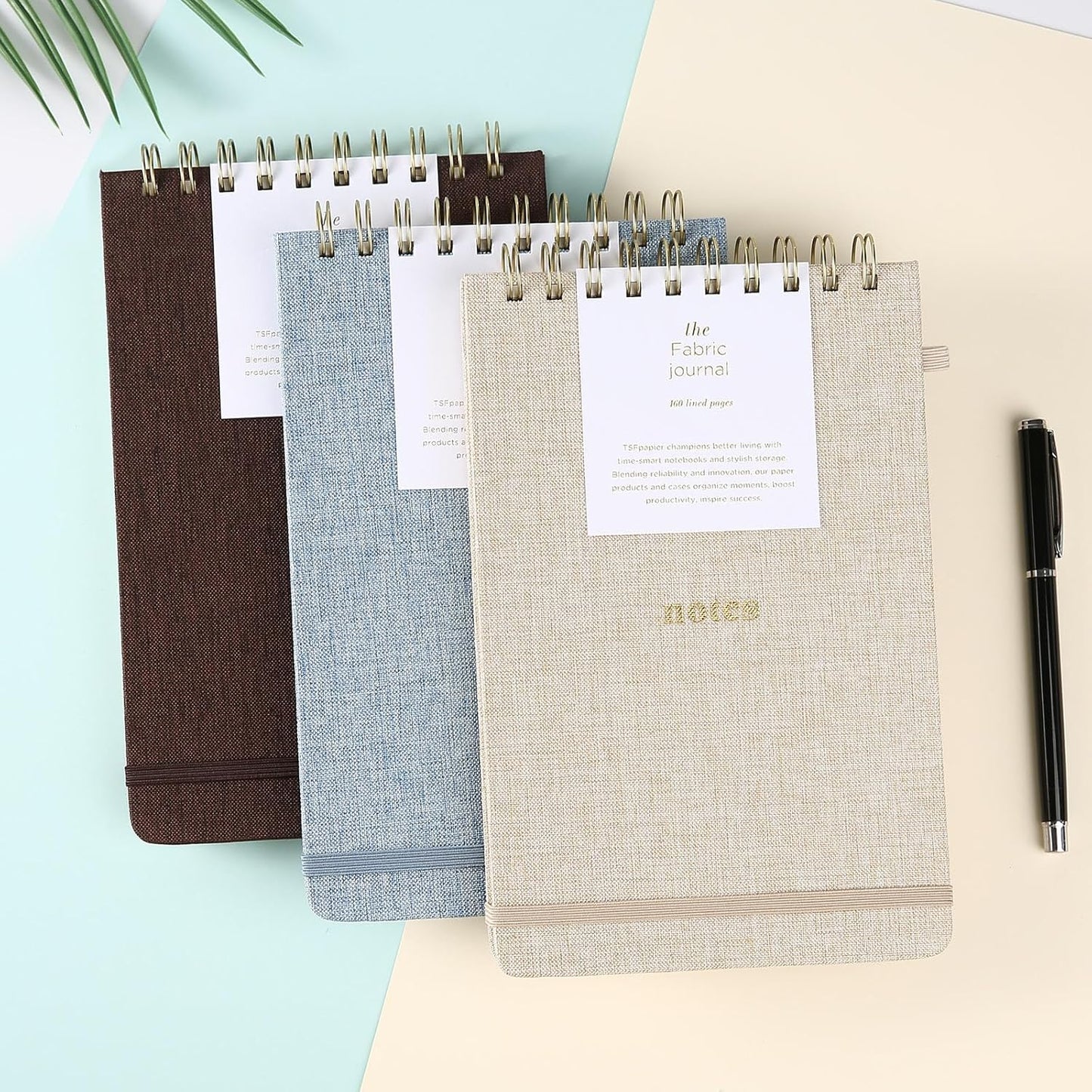 A5 Top Spiral Notebook – Hardcover Journal 160 Pages 100 GSM Thick Paper With Elastic Band & Pen Holder Steno Pads College Ruled Writing Notebooks for Work School Travel Pink