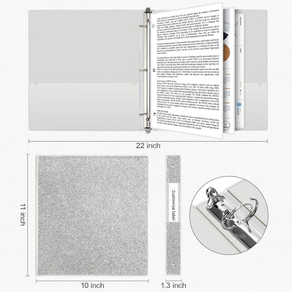 EYROZILL 3 Ring Binders 1 Inch Round Rings Binder Gold Binder Holds 8.5" x 11" Letter Size 300 Sheets, Waterproof, Gold