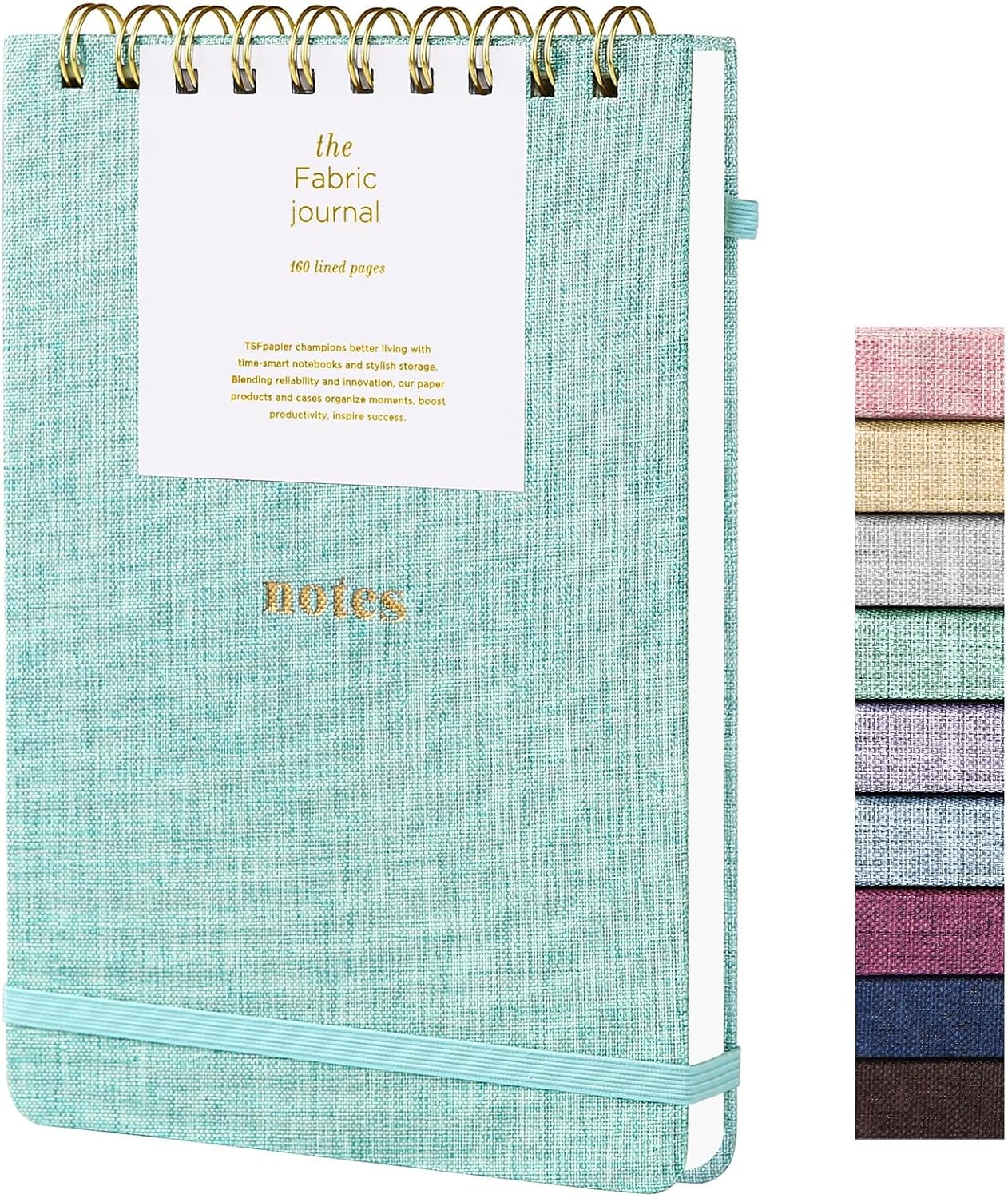 A5 Top Spiral Notebook – Hardcover Journal 160 Pages 100 GSM Thick Paper With Elastic Band & Pen Holder Steno Pads College Ruled Writing Notebooks for Work School Travel Pink
