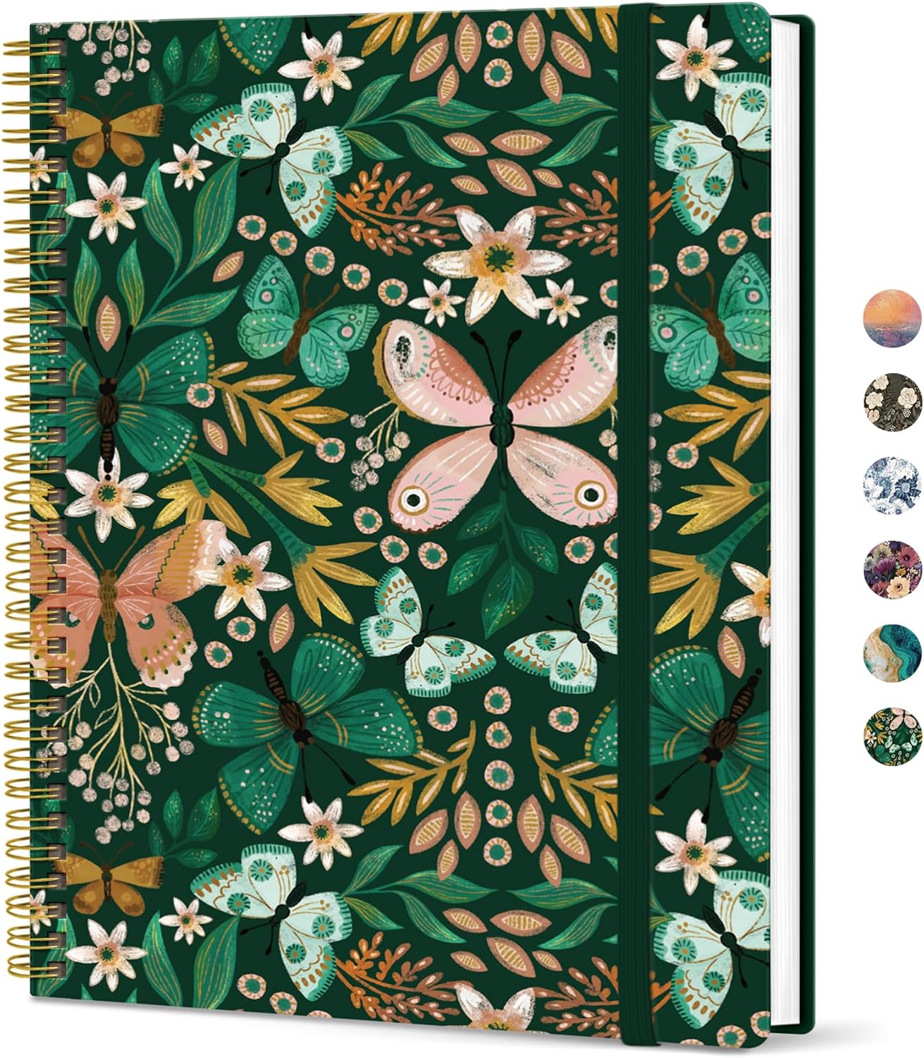 Taja Large Spiral Lined Journal for Women, 8.5" x 11" Notebooks for Work Collge Ruled, A4 Aesthetic Cute Journaling Notebooks for Writing, Plastic Cover, Celestial