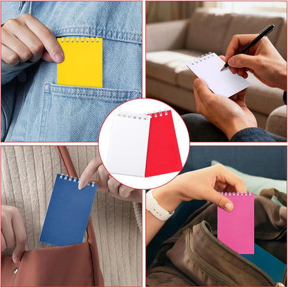 Hooqict 24 Pack Small Pocket Notebook Mini Notebooks Bulk Small Spiral Notepads with 8 Colors, Memo Note Pads for Kids, Work, Office, School, 3.9 x 2.4 Inches