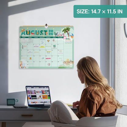 Calendar 2026-2027, Monthly Wall Calendar Runs Until June 2027, 11.5" x 14.8", Spiral Binding Hanging Wall Calendar, Perfect for Home or Office,Floral