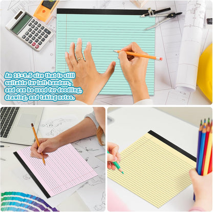 gisgfim 4 Pack 11" x 9.5" Legal Pads College Ruled Notepad Landscape Notebook 80 GSM Horizontal Lined Notebook Writing Pads Aesthetic Legal Pad for School Office Business (Pastel)