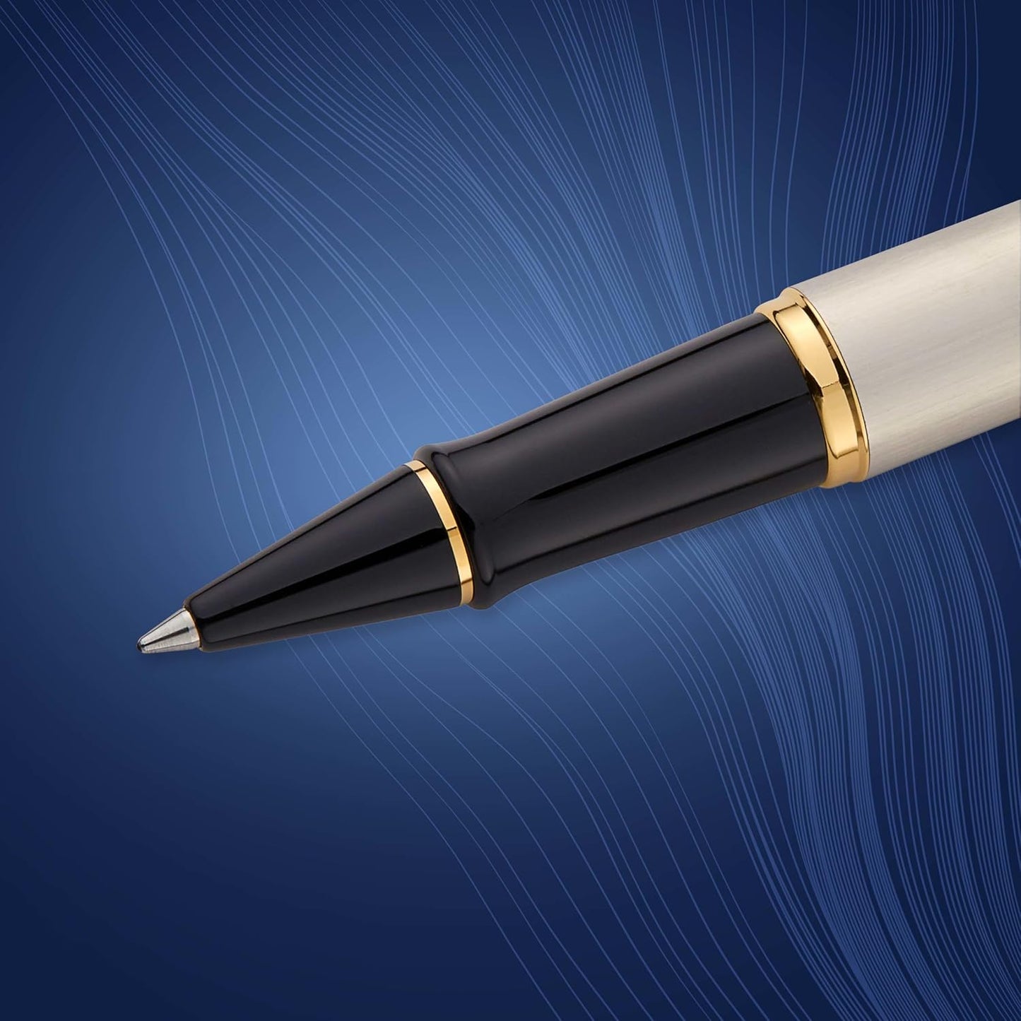 Waterman Expert Rollerball Pen, Gloss Black with 23k Gold Trim, Fine Point, Black Ink, Luxury Pen in Gift Box, Great Gift for Coworker
