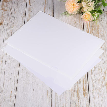 PATIKIL L Type Folders 12 Pack A4 Plastic File Project Pockets Clear Paper Document Jacket Sleeve for Office, Yellow