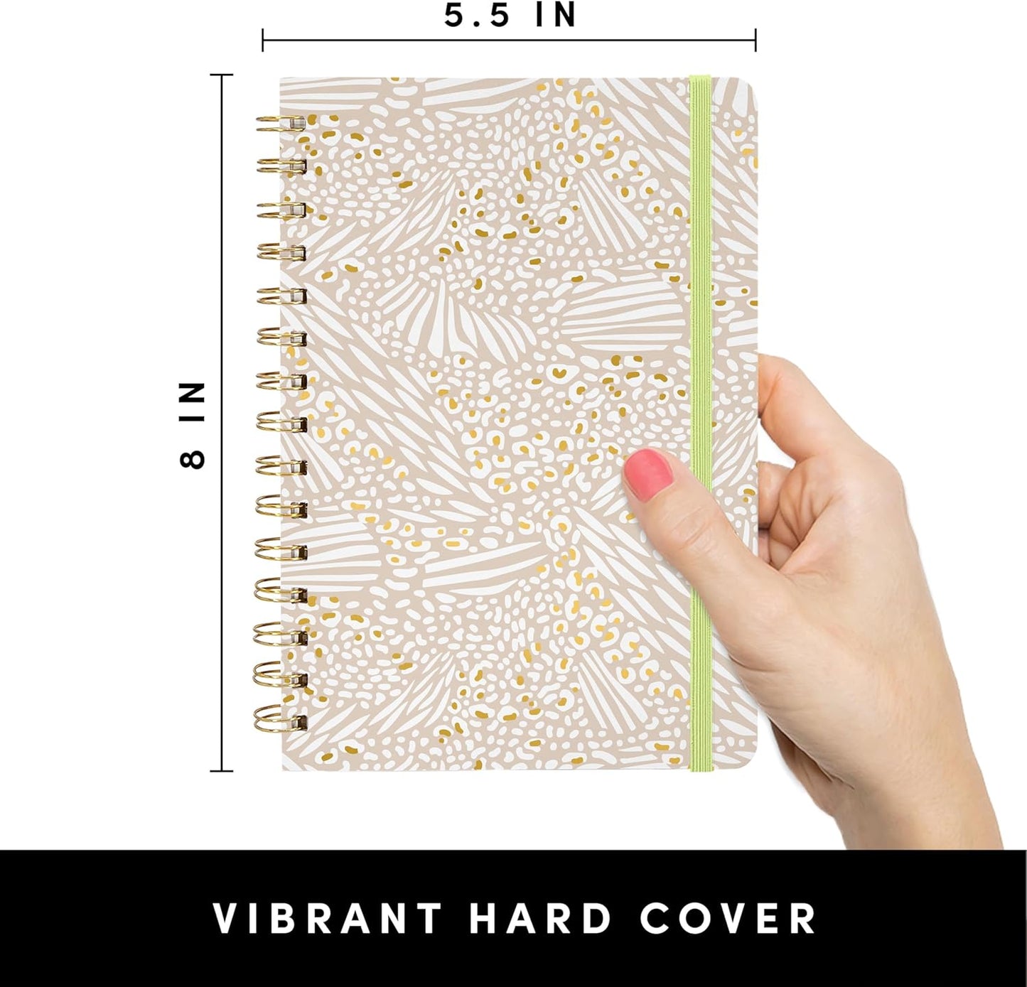 PAPERAGE Lined Spiral Journal Notebook, (Black), 160 Pages, Hardcover Journal for Women & Men, Medium 5.5 in x 8 in - 100 GSM, Thick Paper, Spiral Notebook for Work, School & Journaling