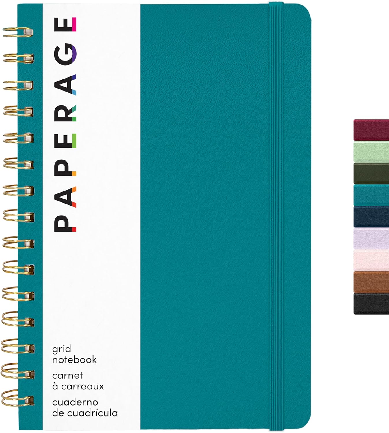 PAPERAGE Lined Spiral Journal Notebook, (Black), 160 Pages, Hardcover Journal for Women & Men, Medium 5.5 in x 8 in - 100 GSM, Thick Paper, Spiral Notebook for Work, School & Journaling