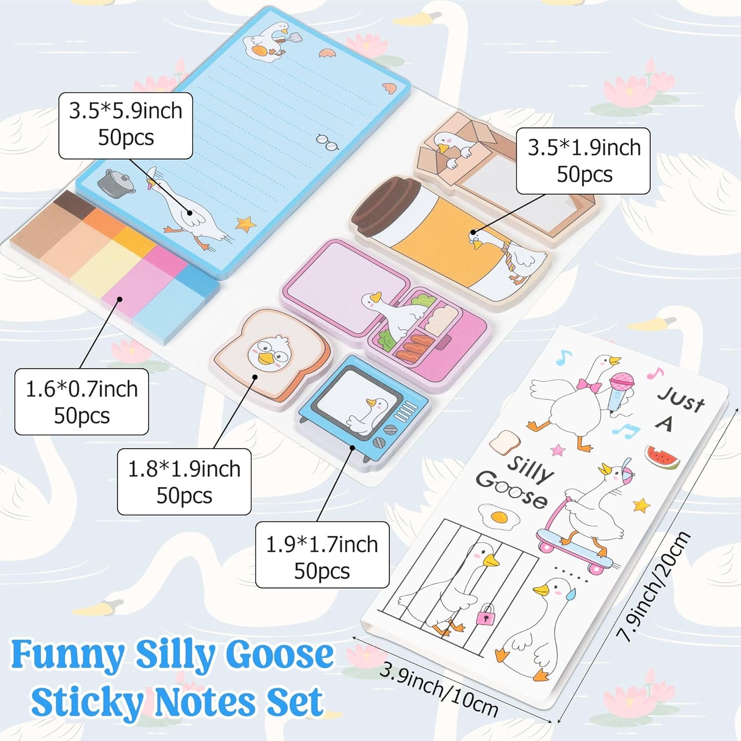 B1ykin Cute Sticky Notes Set - Stay Alive Skeleton Shaped Self-Stick Notes Pad, 550 Sheets Writing Memo Pages Sticky Notepad for Teacher Appreciation Gifts, School Office Supplies (Funny Skeleton) - Colors B