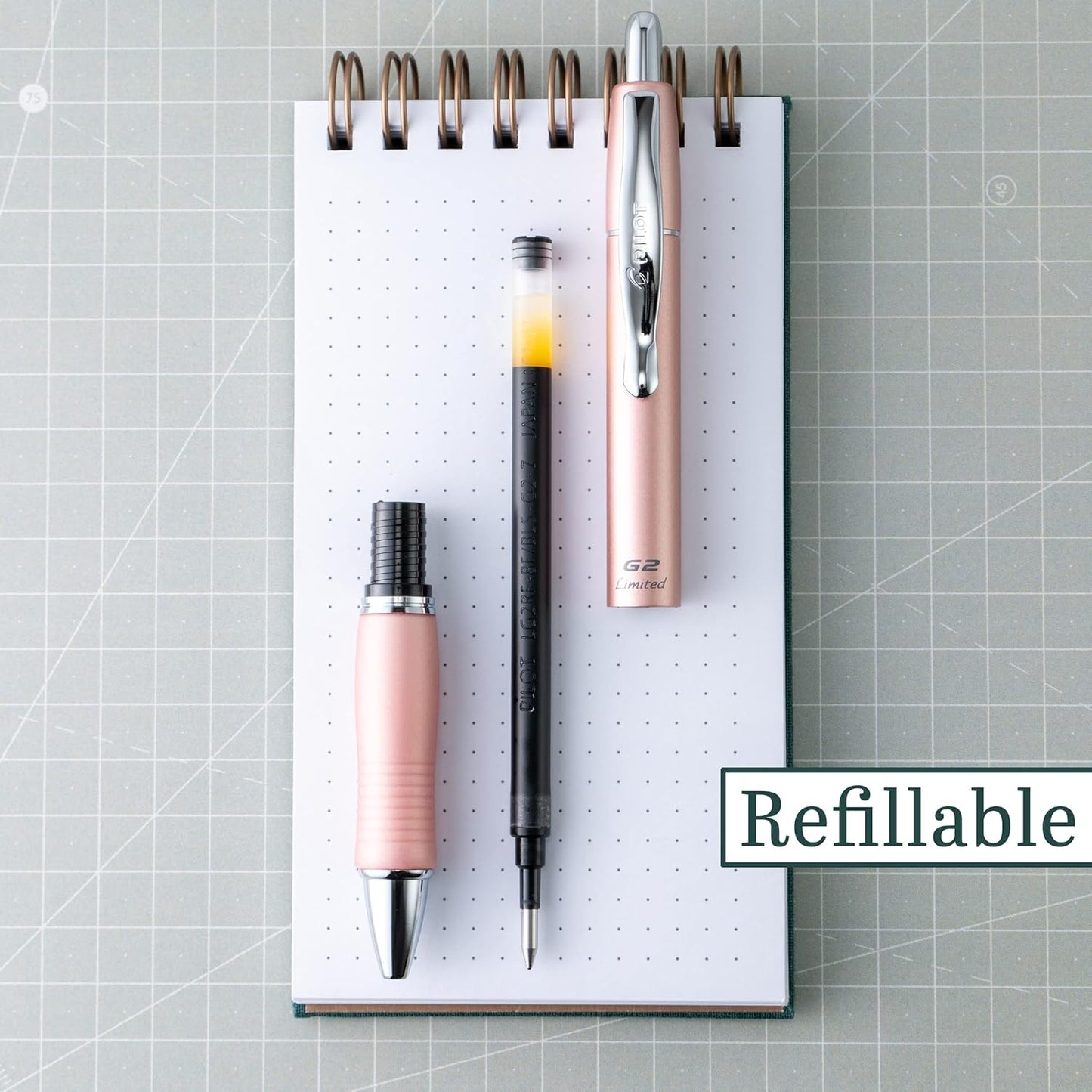 PILOT G2 Limited Refillable & Retractable Rolling Ball Gel Pen, Fine Point, Matte Black Barrel, Black Ink, Single Pen (15238)