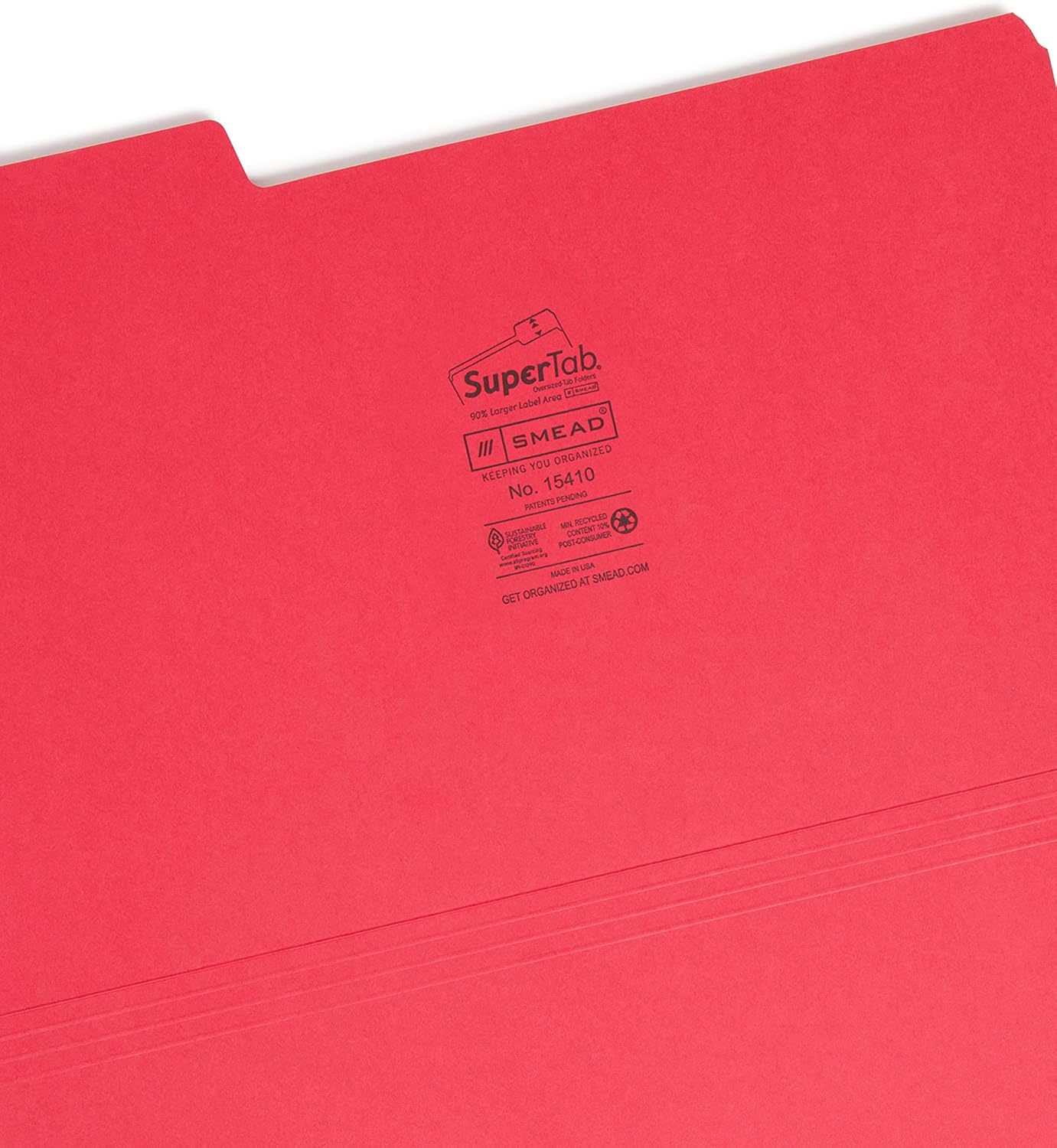 Smead SuperTab Heavyweight File Folder, Oversized 1/3-Cut Tab, Letter Size, Manila, 50 Per Box (10401)