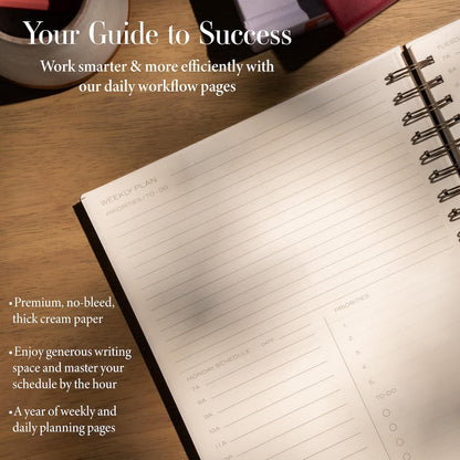 Anecdote Daily Planner w/ 2026-2027 Calendar | Start Anytime 26 Weeks Undated | 1 Page per Day | 8.5" x 5.2" | Hardcover To-Do List Organizer, Plan Your Success, Achieve Productivity Goals (Evergreen)