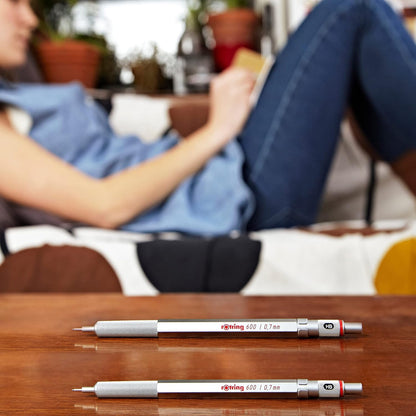 rOtring 600 Mechanical Pencil | HB 0.5 mm | Red All-Metal Body | Hexagonal Barrel