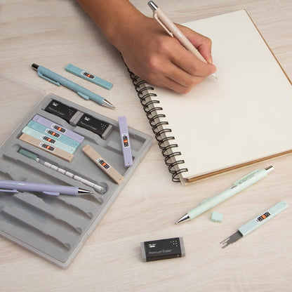 Mr. Pen- Pastel Mechanical Pencil Set with Lead Refills & Erasers, 4 Pack, 2 Sizes, 0.5 & 0.7mm, Fast Click, 6x Tubes HB & 2B Lead Refill, 3x Eraser for School Supplies, Drafting, Drawing & Sketching