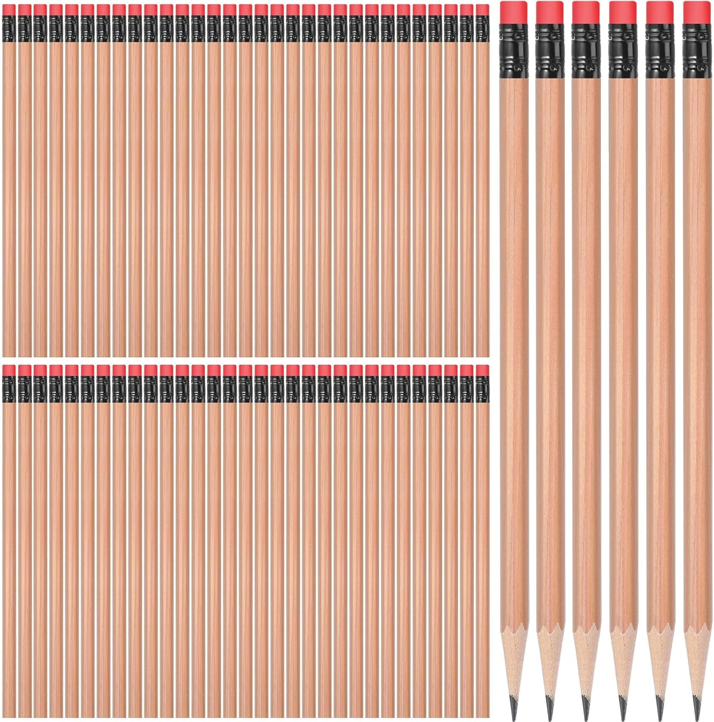 TecUnite 120 Pcs #2 HB Pencils with Eraser No 2 Unsharpened Wooden Hexagonal Pencils for Adults Gifts for School Exam art Learning Office Sketching(Rainbow Colors)